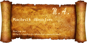 Machnik Absolon névjegykártya